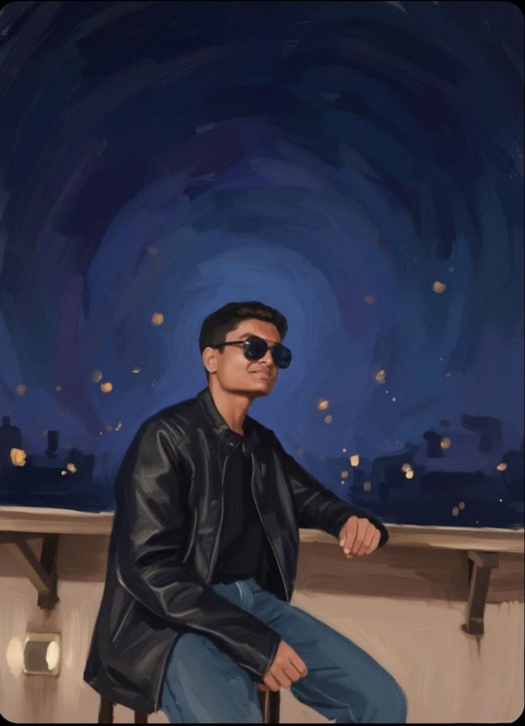 Artistic oil painting portrait